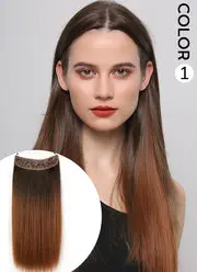 Newlook 20" Halo Synthetic Flip-in Extensions Invisible Wire No Clip One Piece Halo Hair Extensions