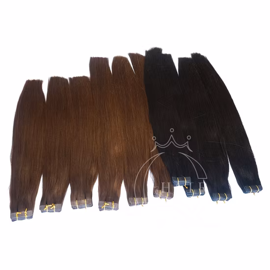 Extensión de cinta Fábrica de cabello Precio al por mayor 100% Cabello Remy Cinta de trama de piel Extensión de cabello 12 pulgadas ~ 30 pulgadas