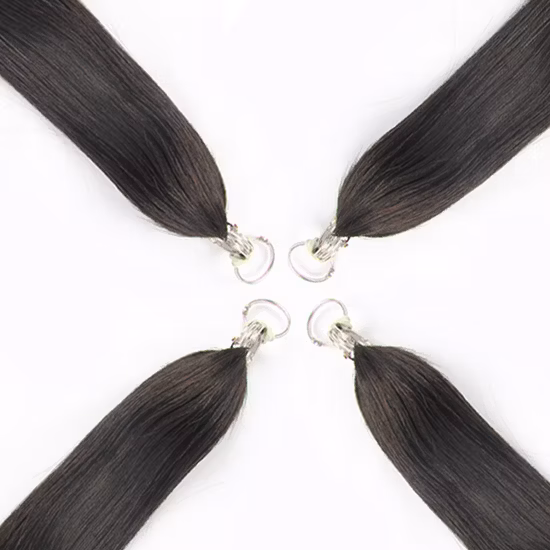 Extensiones de cabello de línea de plumas humanas Remy atadas a mano de venta superior